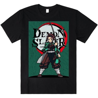 เสื้อยืด พิมพ์ลายโลโก้ Demon Slayer Kamado Tanjiro สีเขียว