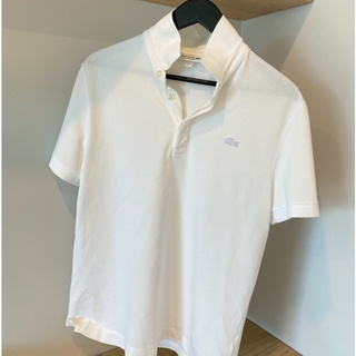 [Used like new] LACOSTE POLO WHITE (Regular) มือสอง เสื้อโปโล