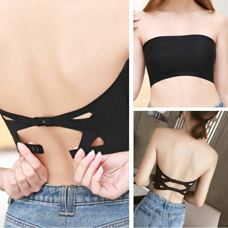 braเกาะอกไร้ขอบ-ผ้าไหมน้ำแข็ง-หลังดีไซน์ไขว้มีอก-32-38-sb-022