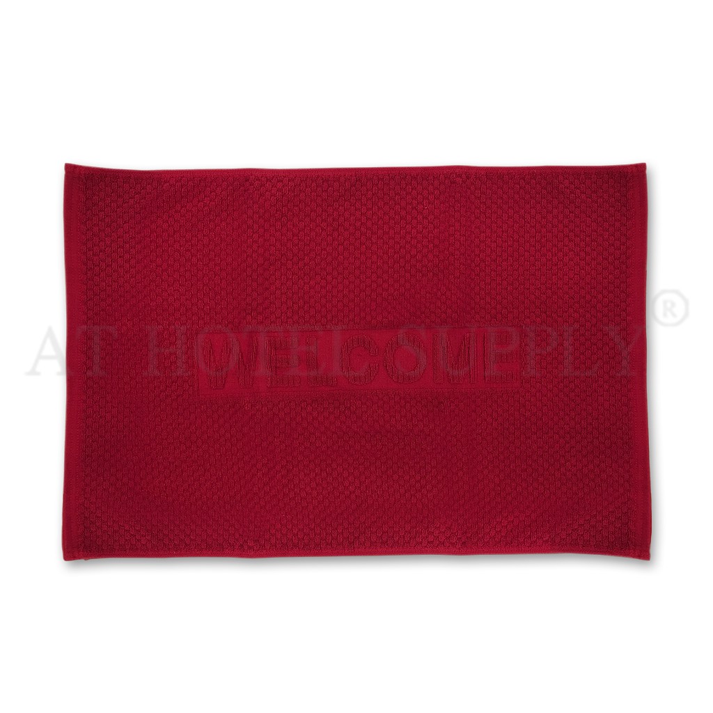 athotelsupply-ผ้าเช็ดเท้า-รุ่นเม็ดข้าวโพด-สีแดง-ผ้าcotton-100-ขนาด-18-x-28-จำนวน-3-ผืน-สำหรับใช้ในโรงแรม-รีสอร์ท