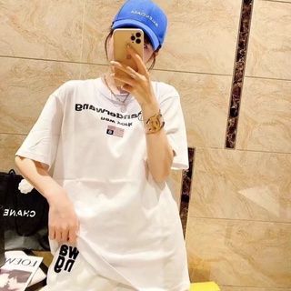 เสื้อยืดแขนสั้น ผ้าฝ้าย ทรงหลวม พิมพ์ลายตัวอักษร แฟชั่นฤดูร้อน สําหรับผู้ชาย และผู้หญิงเสื้อยืด เสื้อยืดผู้หญิง