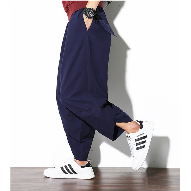 ภาพหน้าปกสินค้ากางเกงซามูไร กางเกงลำลอง กางเกงทรงหลวม กางเกงผู้ชาย สไตล์ญี่ปุ่น จากร้าน japanshirttattoo บน Shopee