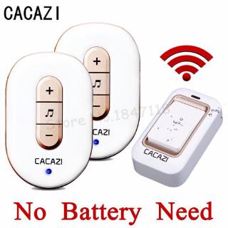 ไม่จำเป็นต้องใช้แบตเตอรี่ US ปลั๊กออดไร้สายกันน้ำ 200 เมตร AC 110-220 โวลต์ CACAZI  door Chime - นานาชาติ