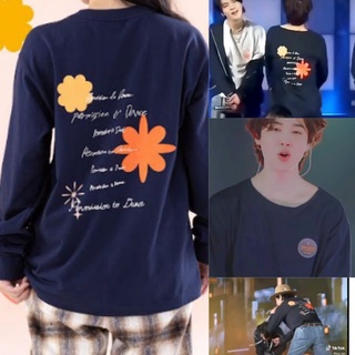 เสื้อยืดแขนยาว พิมพ์ลาย Kaos "PTD On Stage SEOUL" Permission to dance BTS Taehyung &amp; Jimin สีดํา, สีกรมท่า ฯลฯ