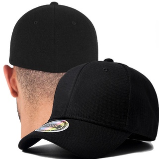 หมวกเบสบอล ยืดหยุ่น ปรับขนาดได้ ป้องกันแดด สีดํา เหมาะกับเล่นกีฬากลางแจ้ง สําหรับผู้ชาย