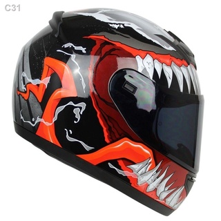 ™❁Venom helmet ผู้ชายและผู้หญิง four seasons หมวกนิรภัยสากลไฟฟ้า จักรยาน รถจักรยานยนต์ หัวรถจักร ใหม่ผู้ใหญ่ cool full f