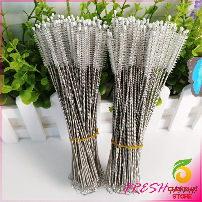 chokchaistore-แปรงล้างหลอดดูด-จุกนม-ขนไนล่อน-ไม่ทำให้เป็นรอย-stainless-steel-soft-straw-straw-brush