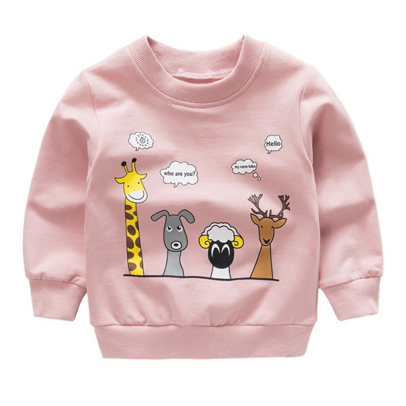 เสื้อกันหนาว-แขนยาว-พิมพ์ลายการ์ตูนสัตว์โลก-สำหรับเด็ก