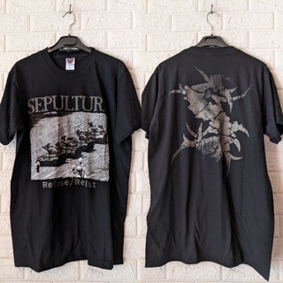 เสื้อยืดผ้าฝ้ายพิมพ์ลายขายดี เสื้อยืด พิมพ์ลาย Sepultura BAND