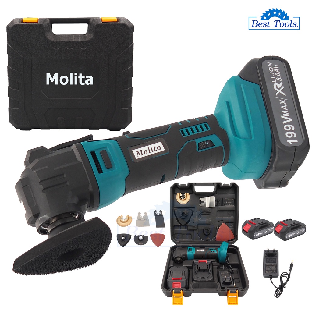 molita-เครื่องตัด-ขัดไร้สาย-บาก-อเนกประสงค์-199v-แบตเตอรี่-li-ion-อย่างดี-2ก้อนเครื่องมัลติทูลส์-ไร้สาย-แถมฟรี-6-ใ