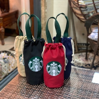 Starbucks กระเป๋าใส่แก้วน้ํา แบบผูกเชือก แบบพกพา