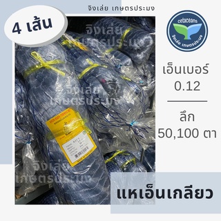 แหเอ็นเกลียว 4เส้น ลึก50ตา 100ตา เอ็นเกลียว เอ็นดักปลา กุ้ง ข่ายต่อแห เอ็นเกลียวต่อแห เอ็นต่อแห