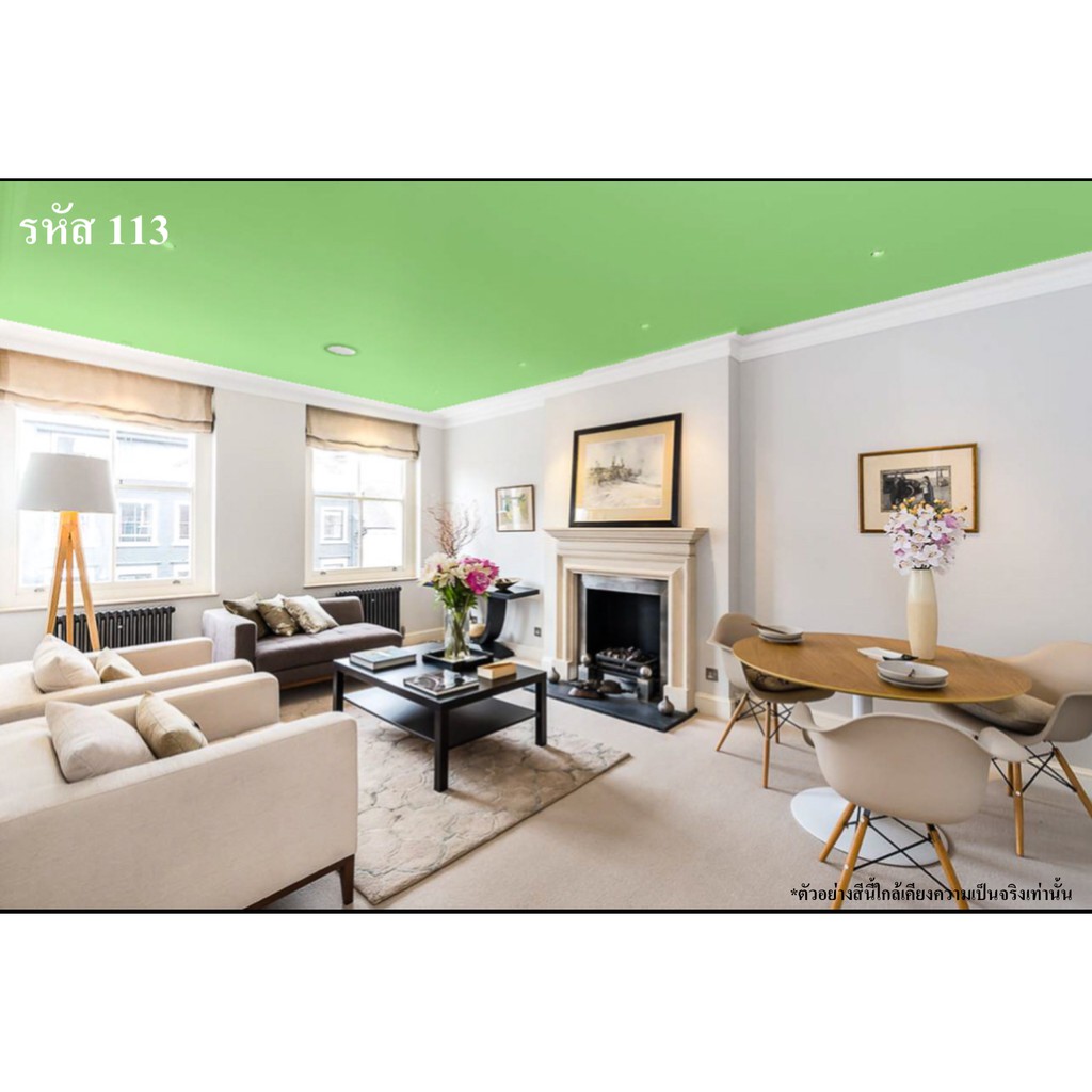 สีทาฝ้าเพดาน-เอสคลาส-ชนิดด้านพิเศษ-โทนสีเขียว-เอสคลาส-ขนาด-ถัง-17-5-ลิตร-แถมลูกกลิ้งทาสี-1-อัน