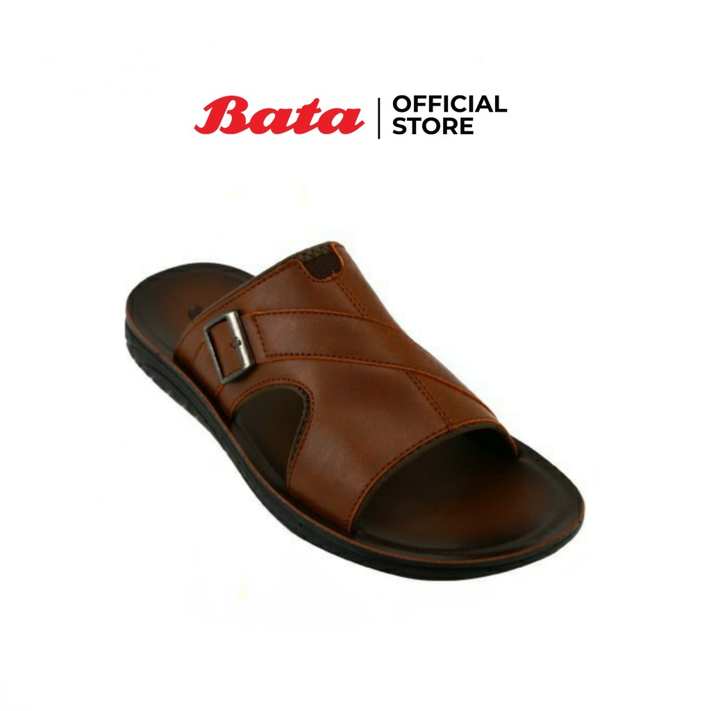 Bata MEN'S Sandal รองเท้าแตะแฟชั่นชาย แบบสวม เปิดส้น สีน้ำตาล รหัส ...