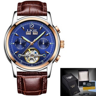 relogio masculino Mens Watches Top Brand Luxruy LIGE Automatic Watch Men Waterproof Sport Clock Man Leather