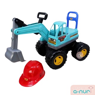 Anuri รถขาไถ ขาไถ รถขุดดินขาไถ พร้อมหมวก Big Size Toy Excavator ของเล่นทราย ใหญ่ยักษ์ หมุนรอบได้ รถแมคโคร 9938