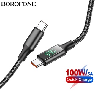 Borofone BU32 PD100W สายเคเบิล USB C เป็น Type C 5A ชาร์จเร็ว จอแสดงผลดิจิทัล LED สําหรับ Samsung