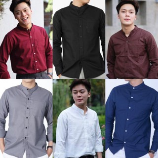 เสื้อเชิ้ตคอจีน กระดุมเต็มตัว ✨  oxford shirts เสื้อผ้าผู้ชาย