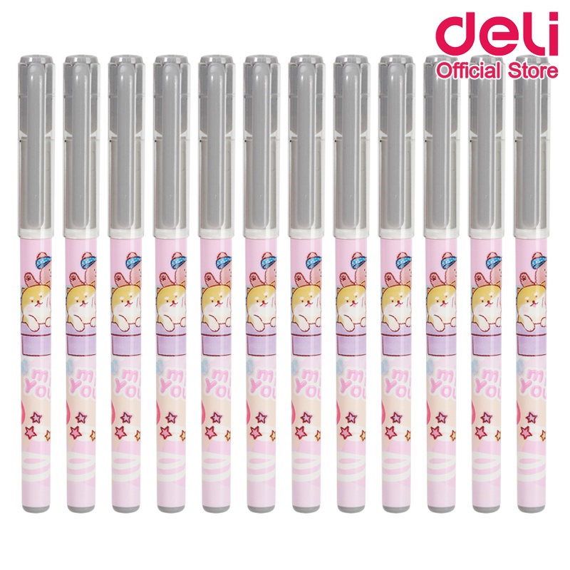 deli-g15-gel-pen-ปากกาเจล-หมึกดำ-0-5mm-แพ็ค-12-แท่ง-ปากกา-อุปกรณ์การเรียน-เครื่องเขียน-ปากกาเจล-ราคาถูก-อุปกรณ์เครื่องเขียน