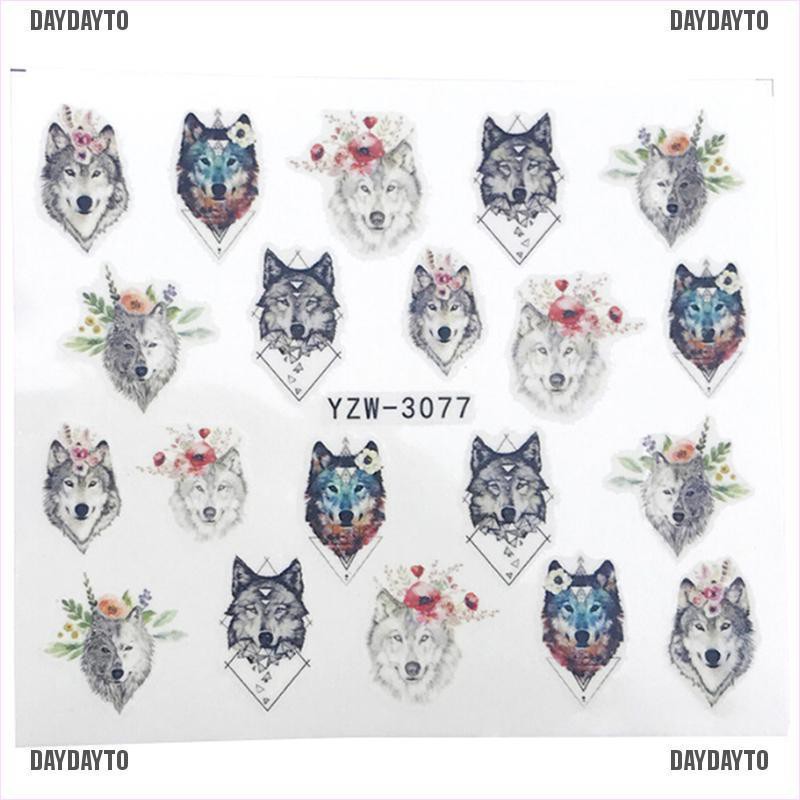 daydayto-สติกเกอร์ติดตกแต่งเล็บ-ลายหมาป่า-มีกาวในตัว-2-ชิ้น