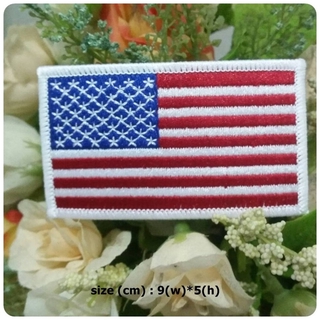ธง อเมริกา USA ตัวรีดติดเสื้อ อาร์มรีด อาร์มปัก ตกแต่งเสื้อผ้า หมวก กระเป๋า แจ๊คเก็ตยีนส์ Badge Embroidered Iron on P...
