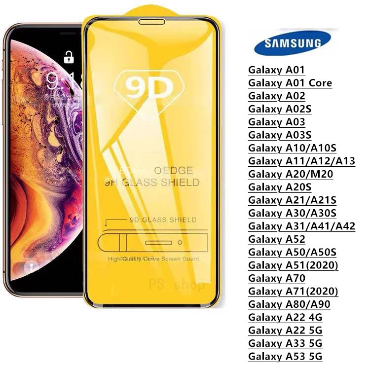 ภาพหน้าปกสินค้าฟิล์ม ฟิล์มกระจกโทรศัพท์มือถือสำหรับรุ่นSamsungแบบเต็มจอ9D FULLทุกรุ่น Galaxy A71 A51 A50 A34 A30 A22 A12 A11 A10 A02 จากร้าน ps3601 บน Shopee