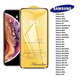 ฟิล์มกระจกนิรภัย Samsung 9D เต็มจอ Galaxy A01 A02 A02S A10/A10S A11 A12/A32 5G A20/M20 M20 A20S A21/A21S A30/A30S A31