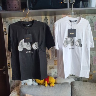 Palm Angels (พร้อมส่งในไทยทุกสีทุกไซส์) Teddy Bear &amp; docked crocodile print T-Shirt 2021 ตุ๊กตาซี่โครงกระดูก