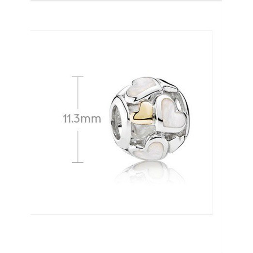 พร้อมส่ง-pandora-สร้อยข้อมือเงิน-925-ประดับลูกปัด-ทอง-14k-รูปหัวใจ-หรูหรา-สําหรับผู้หญิง