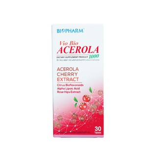 ภาพขนาดย่อของภาพหน้าปกสินค้าBiopharm Vio Bio Acerola 1000 ไบโอฟาร์ม อะเซโรล่า วิตามินซี 30เม็ด จากร้าน wecareshop บน Shopee ภาพที่ 1