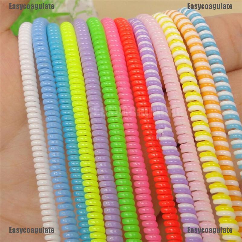 EasyCoagulate 10PCS Spiral Phone USB Data Charging Cable Wire Cord Wrap Protector DIY Winder