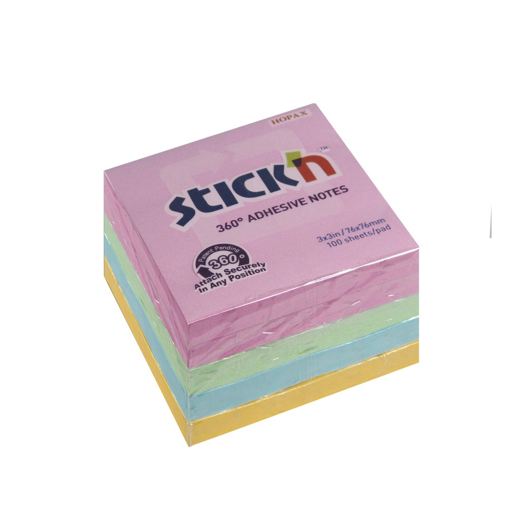 stickn-กระดาษโน้ตกาวในตัว-แถบกาว-360-แพ็ค-4-แถม-1