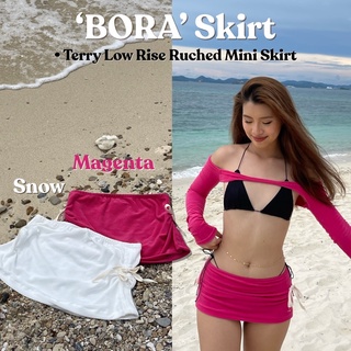 ‘BORA’ Terry Low Rise Ruched Skirt กระโปรงเอวต่ำมินิรูดข้าง คลุมบิกินี่