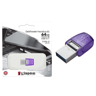 Kingston DataTraveler microDuo 3C 64GB USB Type-C &amp; Type-A Flash Drive (Purple)