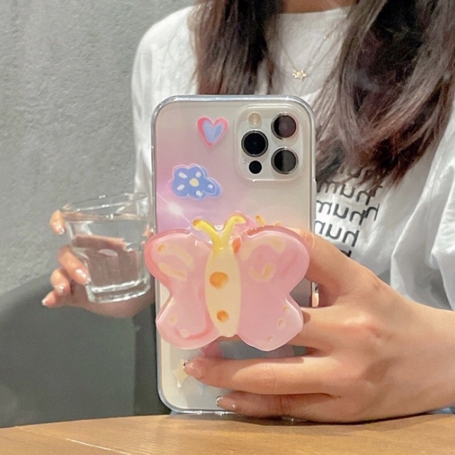 case-โทรศัพท์-เคสใสผีเสื้อ-แถม-griptok-butterfly-caseiphone-samsung