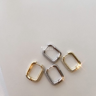 สินค้า Margarita CZ Hoops Earrings (Square-shape)