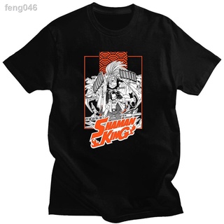 ✹♘ยอดนิยม Tee Anime Shaman King Yoh Asakura Amidamaru แฟชั่นฤดูร้อน Streetwear ลำลองแขนสั้นคอกลมผ้าฝ้าย T เสื้อสำหรับชาย