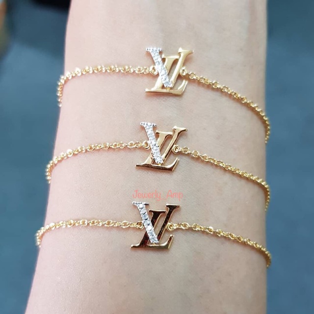 ผ่อน0-สร้อยข้อมือ-lv-ทอง-9k-ทองแท้-37-5