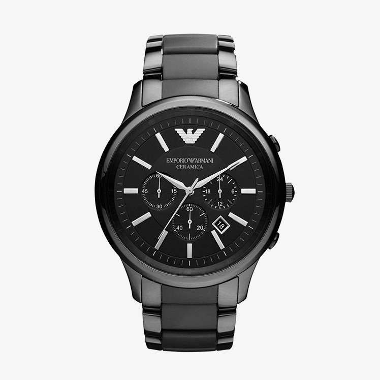 ภาพหน้าปกสินค้าEMPORIO ARMANI นาฬิกาข้อมือผู้ชาย รุ่น AR1452 Ceramica Chronograph Black Dial - Black