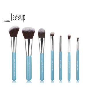 Jessup Brush Set 7pcs #T072 Travel Set Blue Silver