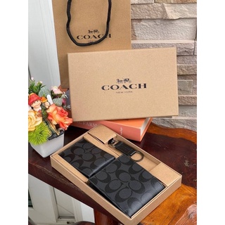 COACH BOXED 3-IN-1 WALLET GIFT SET IN SIGNATURE