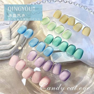 พร้อมส่ง🍭 สีลูกแก้วแคทอายCandy สีเจล อุปกรณ์ทำเล็บ