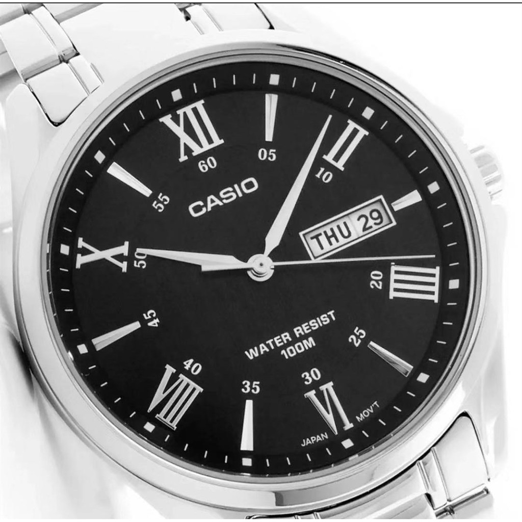 ภาพสินค้านาฬิกาข้อมือผู้ชาย เลขโรมัน กันน้ำ 100M สายสแตนเลส รุ่น MTP-1384 จากร้าน nub43l7dy_ บน Shopee ภาพที่ 6