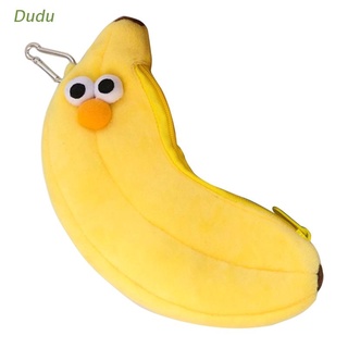 Dudu กระเป๋าดินสอ กระเป๋าเครื่องสําอาง ลายการ์ตูนกล้วย ความจุขนาดใหญ่ ล้างทําความสะอาดได้