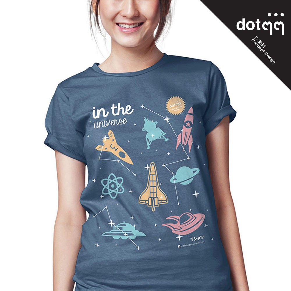 dotdotdot-เสื้อยืดหญิง-concept-design-ลาย-universe-blue