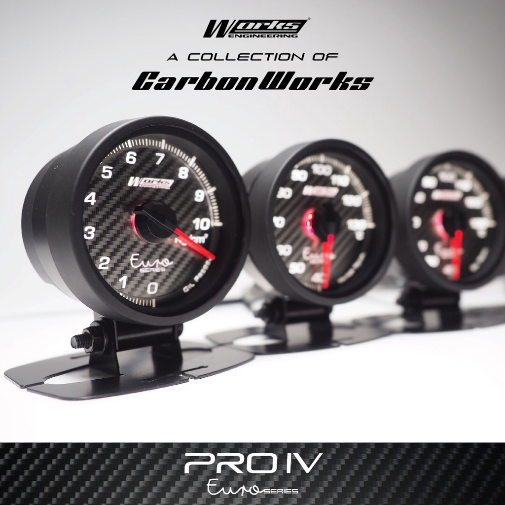 Works Engineering Pro 4 IV 52mm Euro Series Gauge with Sensor & Stand ...