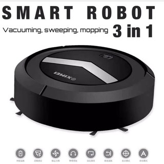 SMART ROBOT 3 in 1 หุ่นยนต์ดูดฝุ่นอัตโนมัติ ดูด กวาด ซับน้ำ