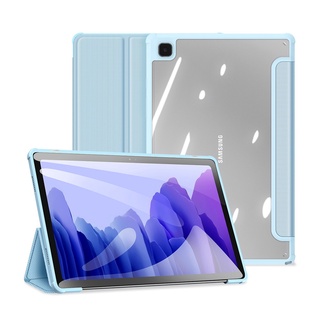 Dux Ducis TOBY Shockproof Tablet Casing Samsung Galaxy Tab A7 10.4 2020 T500 T505 Transparent Back PU Leather Flip Cover Smart Case Wake Up / Sleep with Pencil Holder