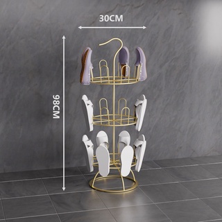DT33-11 ชั้นวางรองเท้าทรงกลมสีทอง 3 ชั้น ค10-2