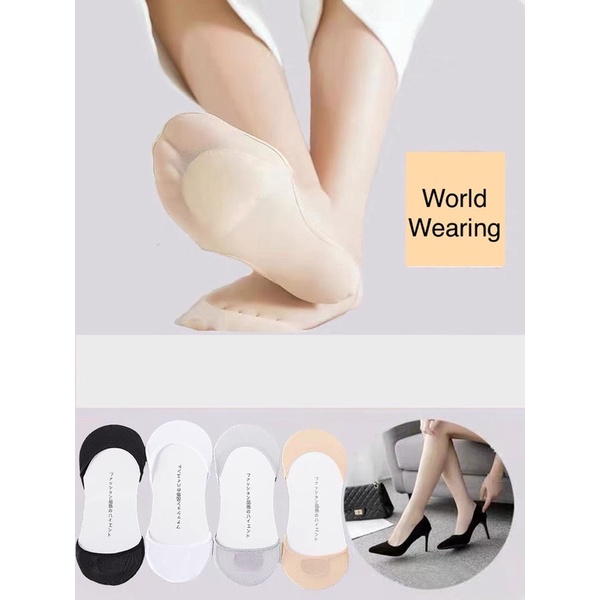 ภาพหน้าปกสินค้าถุงเท้าคัชชู ซ่อนมิด100% มีฟองน้ำ Summer_Icesilk - WorldWearing